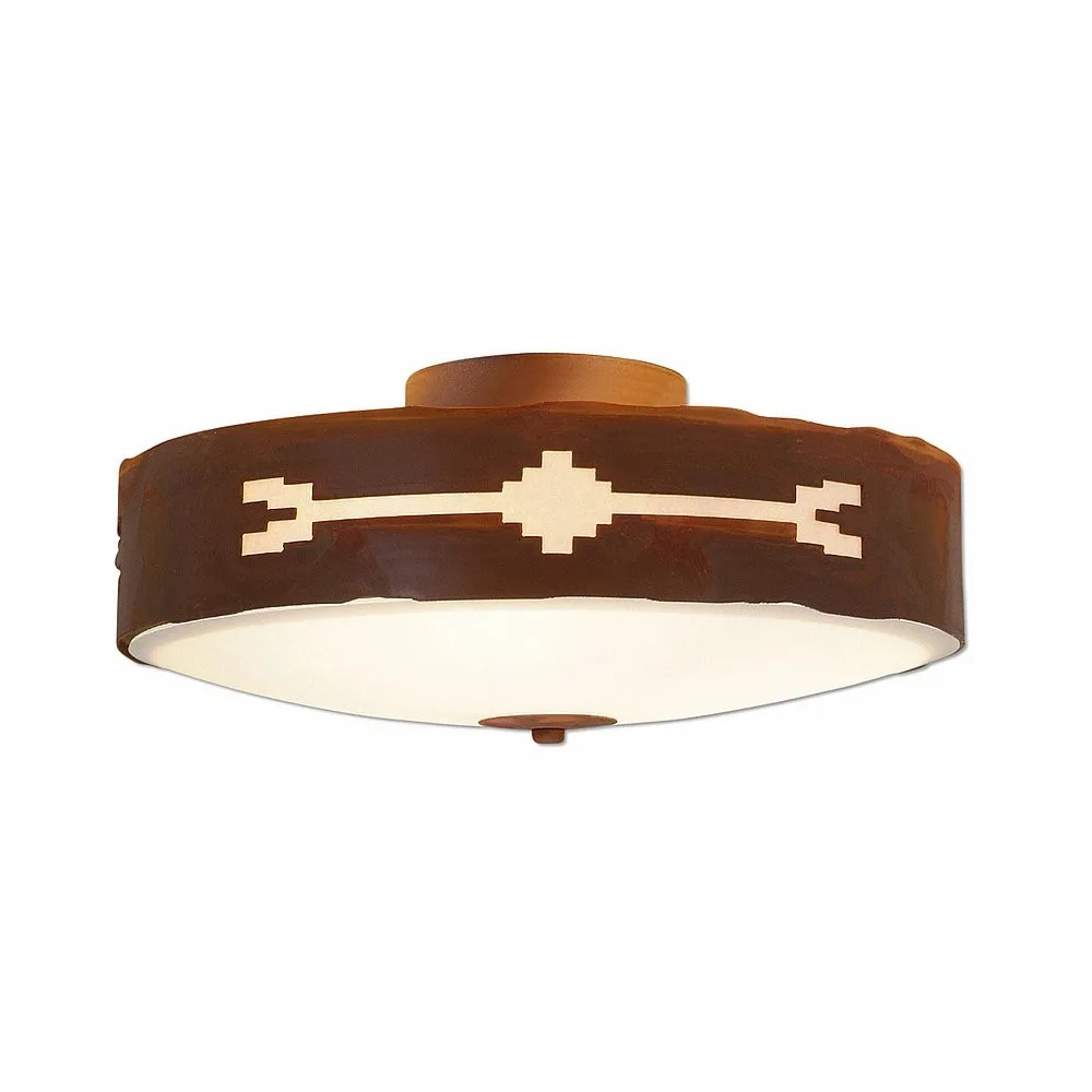 Ridgemont-Del Rio Three Light Close-to-Ceiling Light in Rust Patina