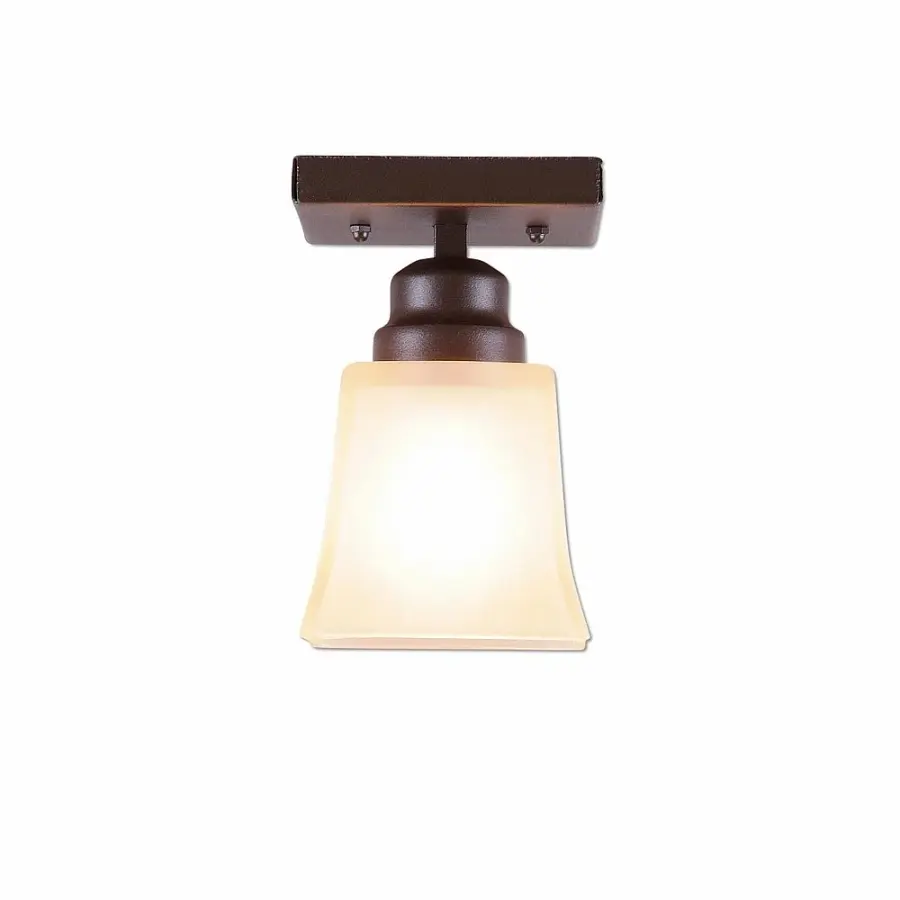 Woodland-Rustic Plain Semi Flush Mount in Dark Bronze