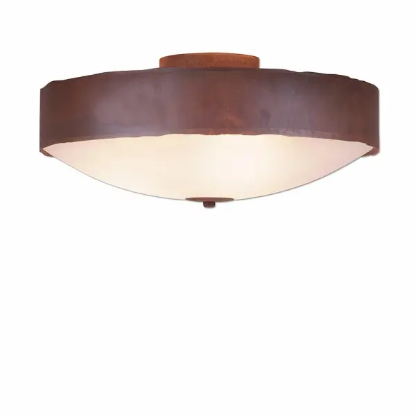 Ridgemont Rustic Plain Three Light Semi-Flush Mount