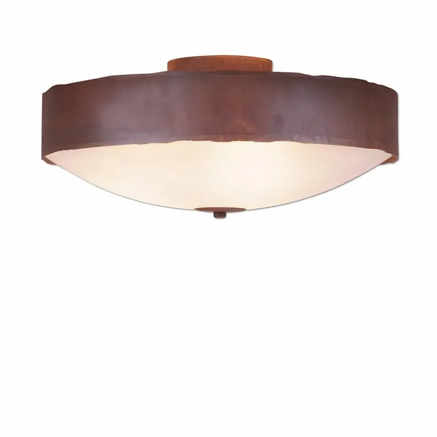 Ridgemont Rustic Plain Three Light Semi-Flush Mount