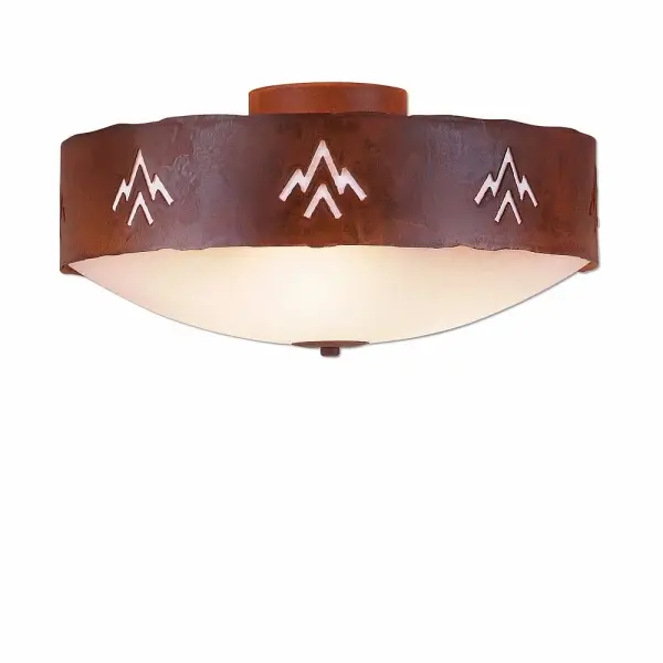 Ridgemont Deception Pass Three Light Semi-Flush Mount in Rust Patina