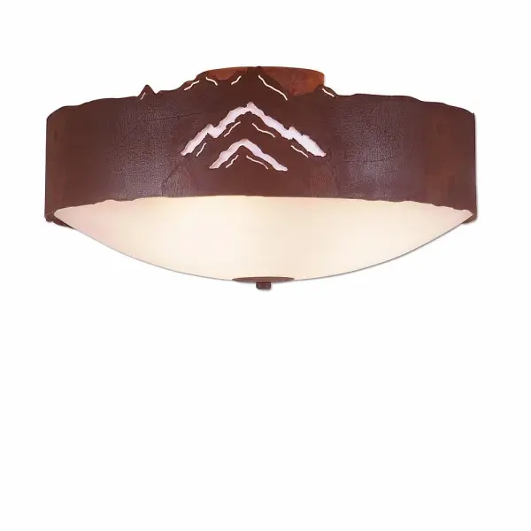Ridgemont Mountain Cutout Three Light Semi-Flush Ceiling Light