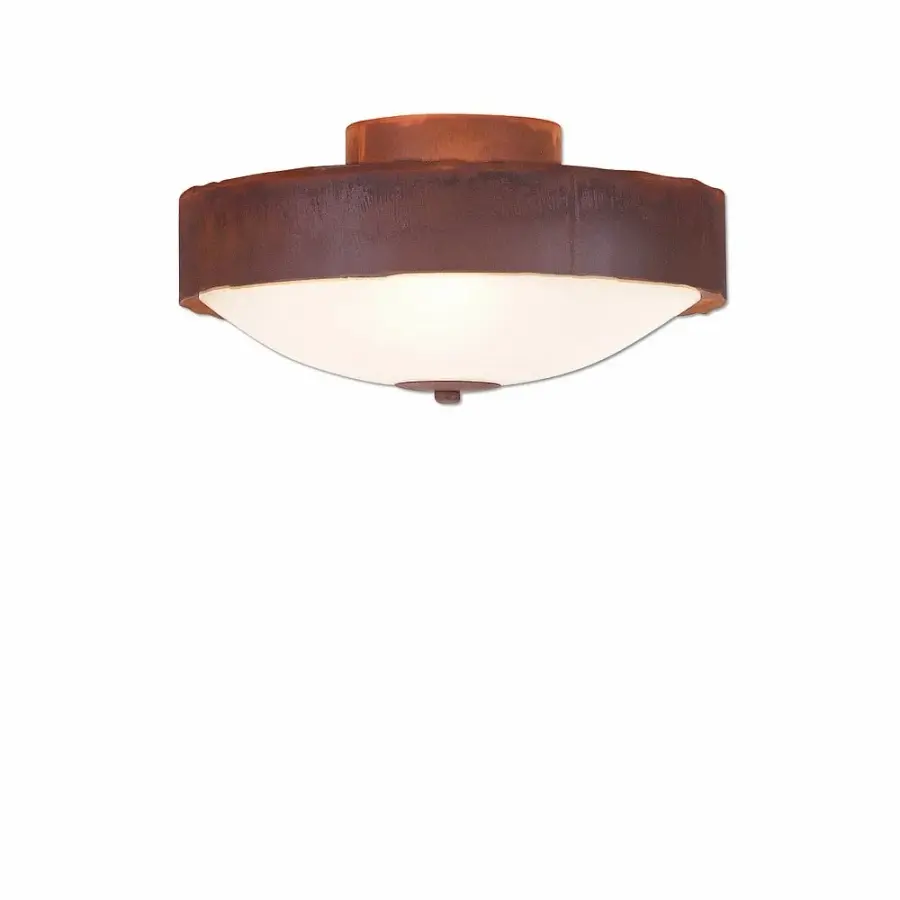 Ridgemont Rustic Plain Three Light Semi-Flush Mount