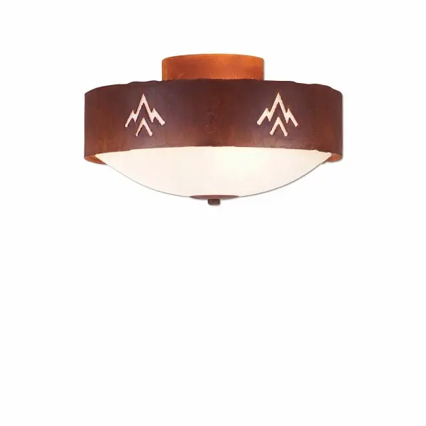 Ridgemont Deception Pass Three Light Semi-Flush Mount in Rust Patina
