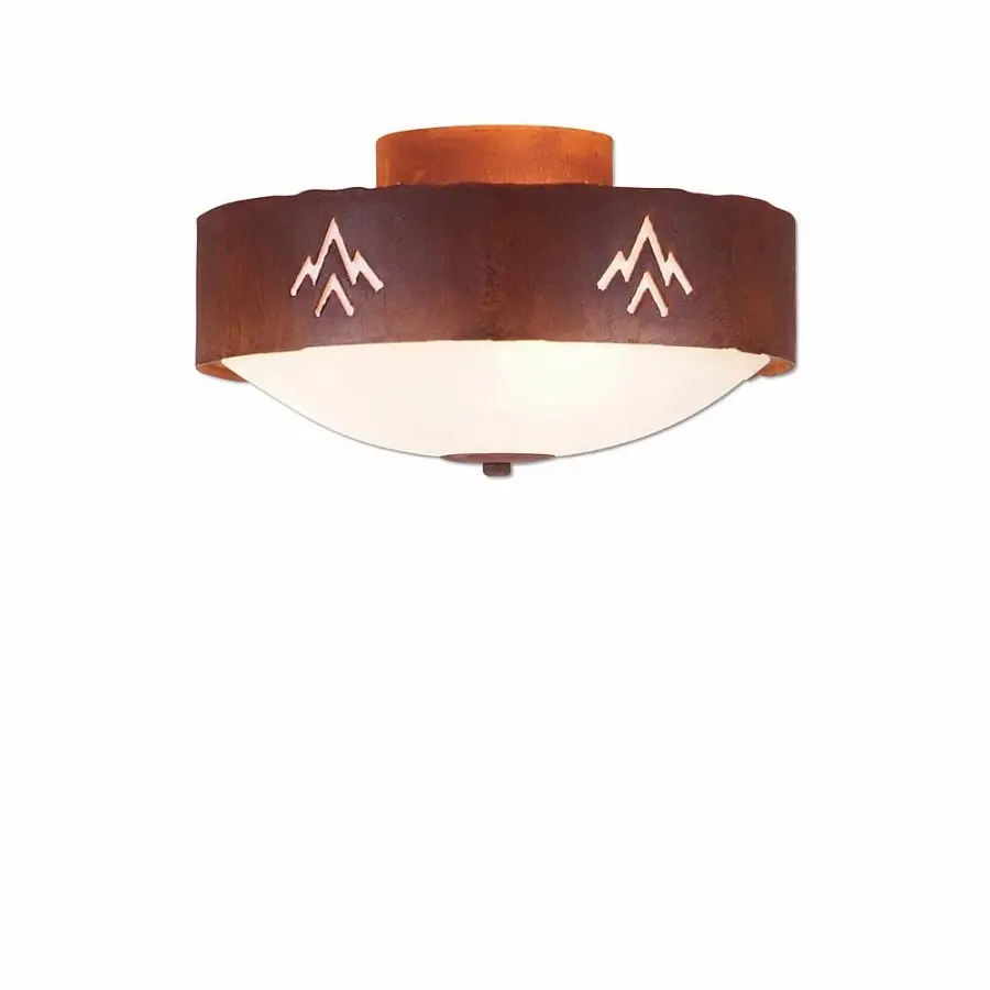 Ridgemont Deception Pass Three Light Semi-Flush Mount in Rust Patina