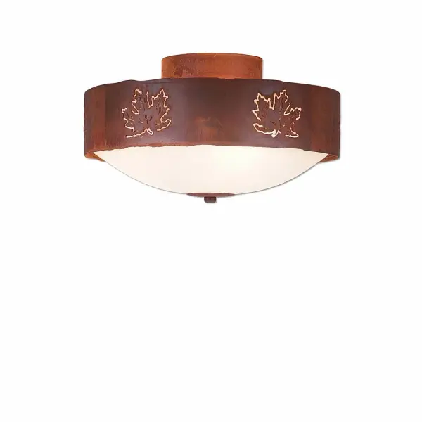 Ridgemont Maple Cutout Three Light Semi-Flush Mount in Rust Patina