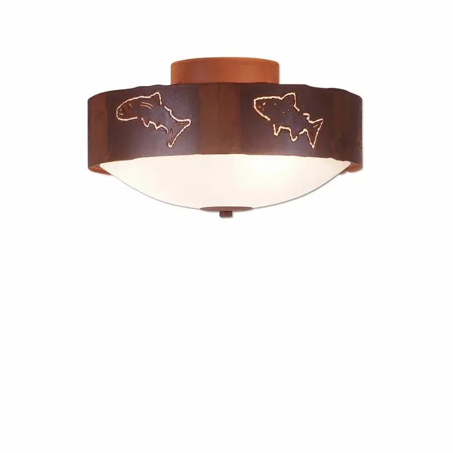 Ridgemont Fish Cutout Three Light Semi-Flush Ceiling Light