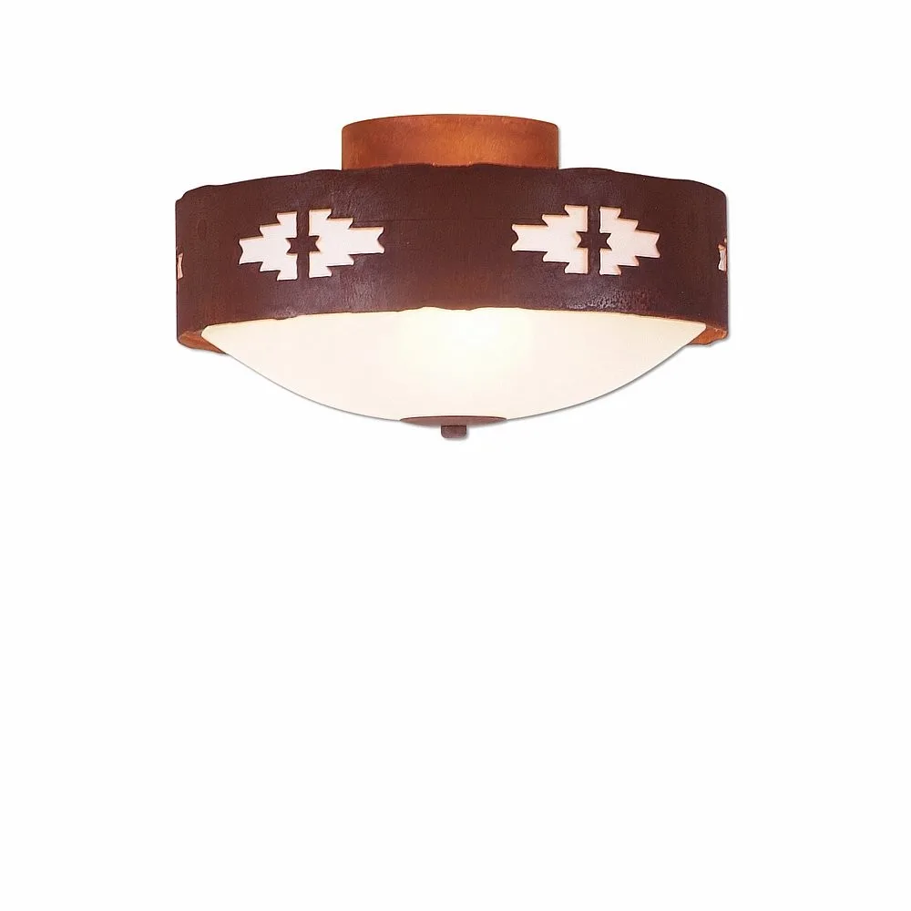 Ridgemont-Pueblo Three Light Close-to-Ceiling Light in Rust Patina