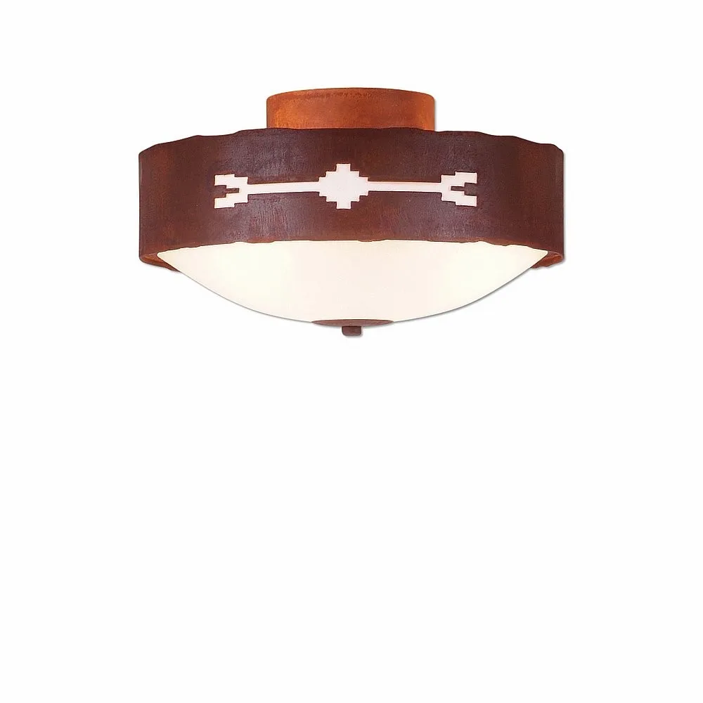 Ridgemont-Del Rio Three Light Close-to-Ceiling Light in Rust Patina