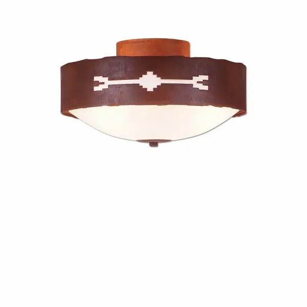Ridgemont-Del Rio Three Light Semi-Flush Mount in Rust Patina
