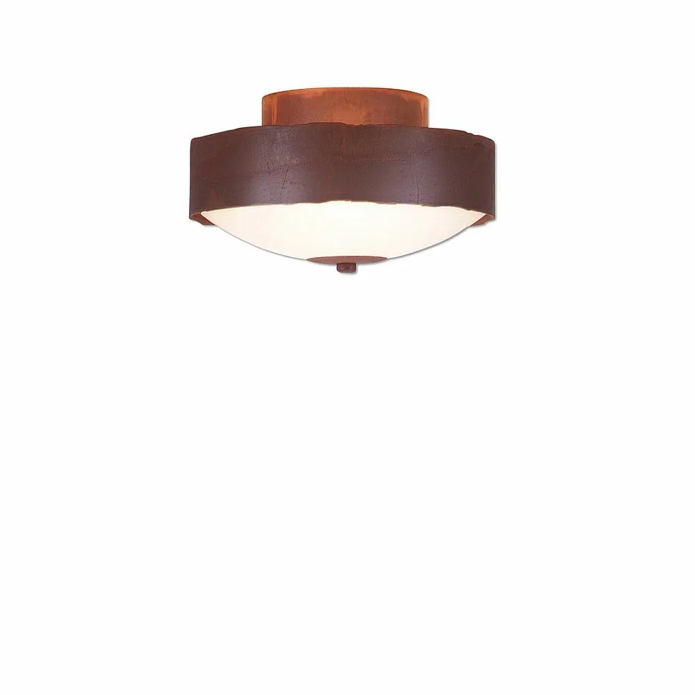 Ridgemont-Rustic Plain Rust Patina Two Light Close-to-Ceiling Light in Rust Patina