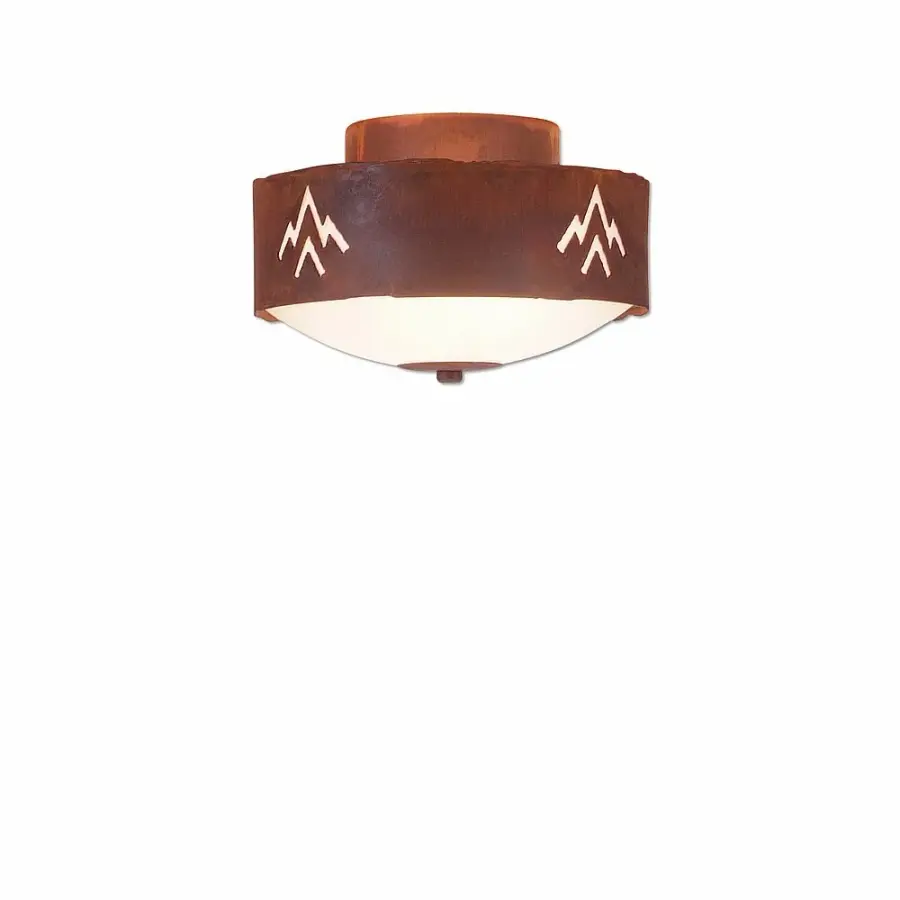 Ridgemont Deception Pass Two Light Close-to-Ceiling Light in Rust Patina