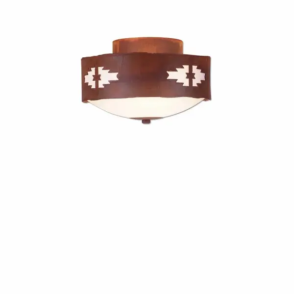 Ridgemont-Pueblo Two Light Semi-Flush Mount in Rust Patina