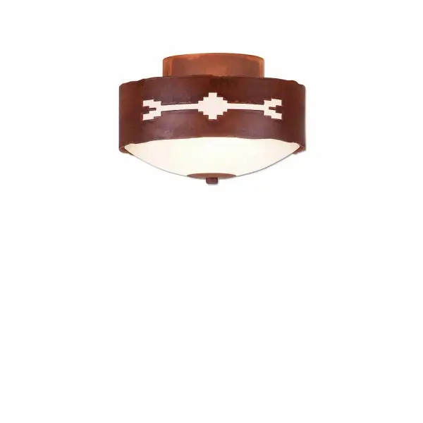 Ridgemont-Del Rio Two Light Close-to-Ceiling Light in Rust Patina