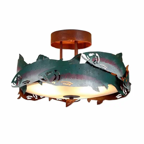 Crestline Trout Three Light Semi-Flush Mount