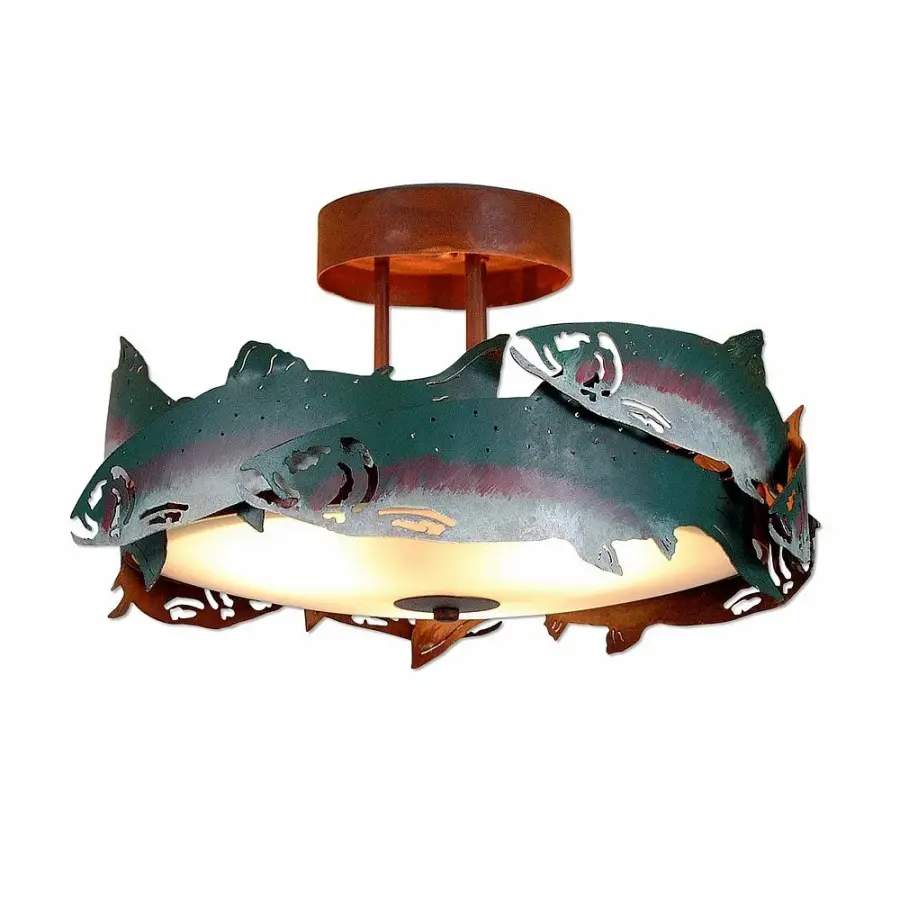 Crestline Trout Three Light Semi-Flush Mount