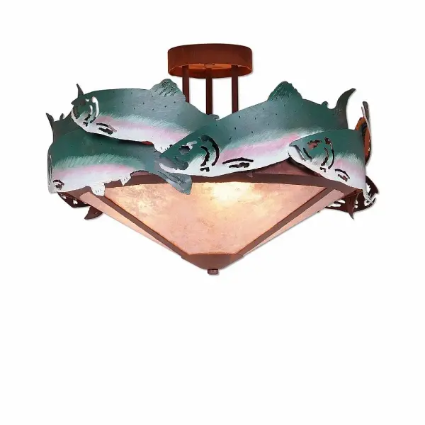 Crestline Trout Three Light Semi-Flush Mount