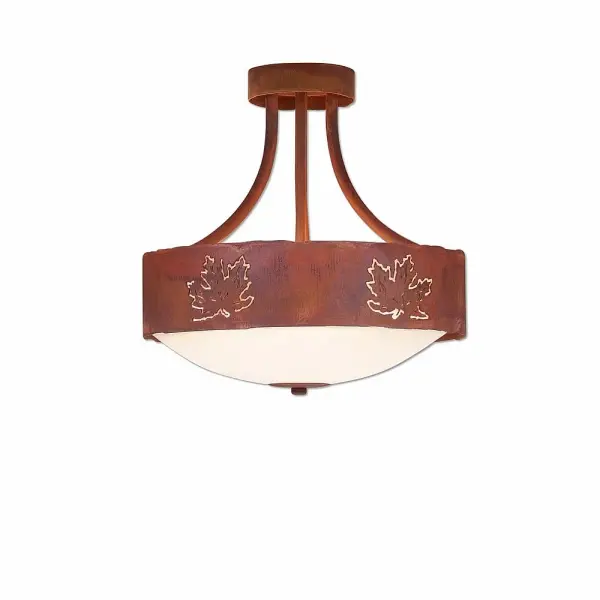 Ridgemont Maple Cutout Three Light Semi-Flush Mount