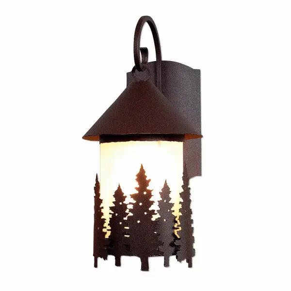 Vista-Pine Tree One Light Wall Sconce in Rustic Brown