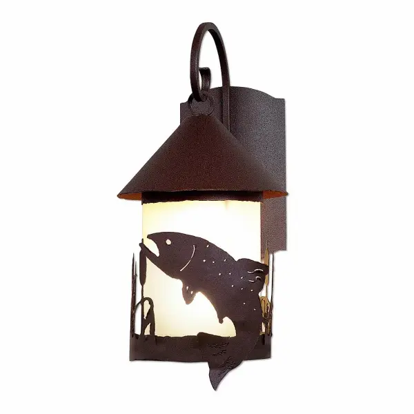 Vista-Trout One Light Wall Sconce in Rustic Brown