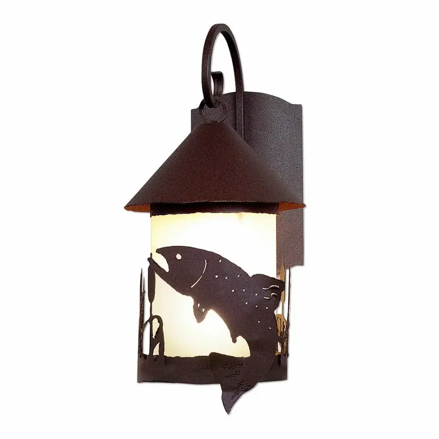 Vista-Trout One Light Wall Sconce in Rustic Brown