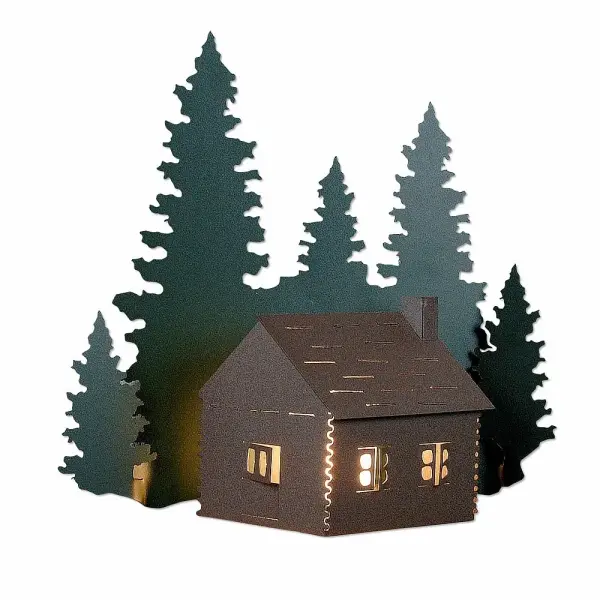 Crestline Cabin One Light Wall Sconce in Forest Green with Rustic Brown
