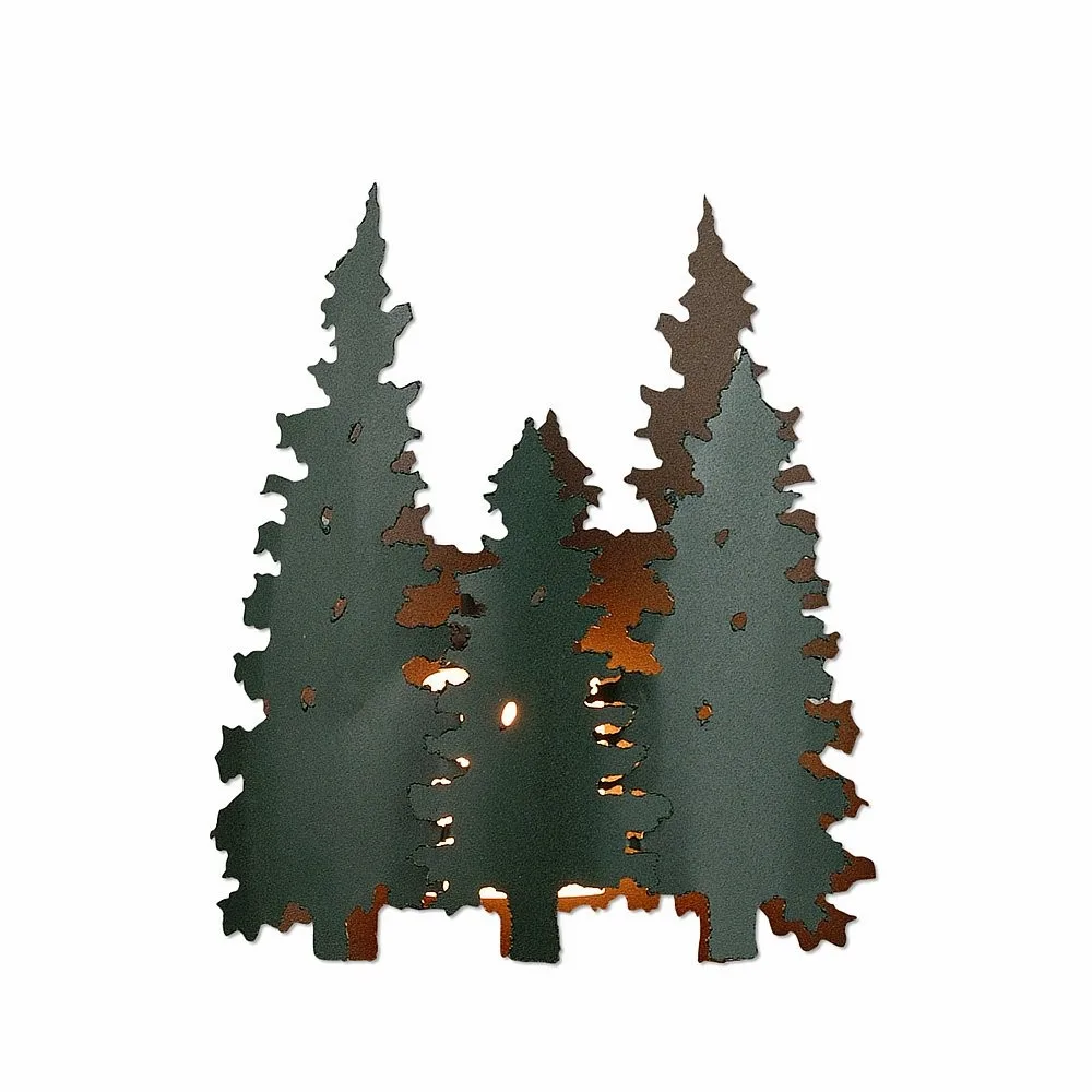 Crestline-Pine Tree One Light Wall Sconce in Forest Green/Rustic Brown