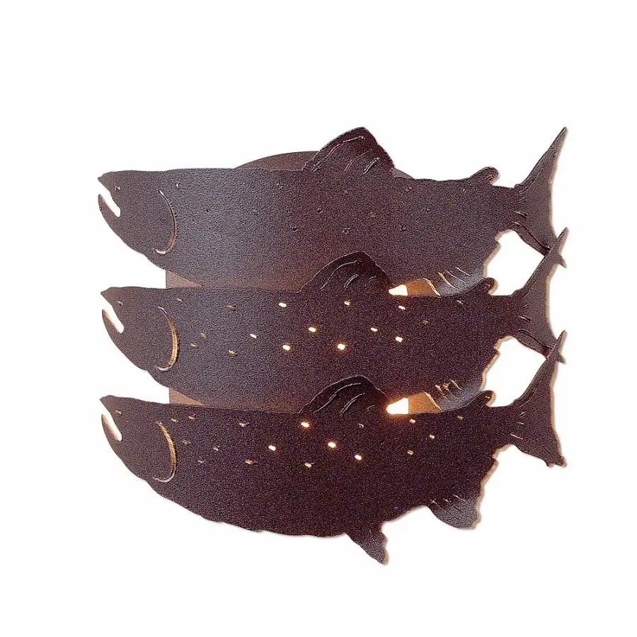 Crestline Salmon One Light Wall Sconce in Rustic Brown