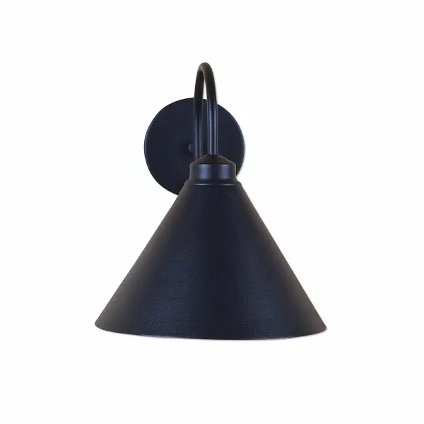 Canyon Rustic Plain One Light Wall Sconce in Black Iron