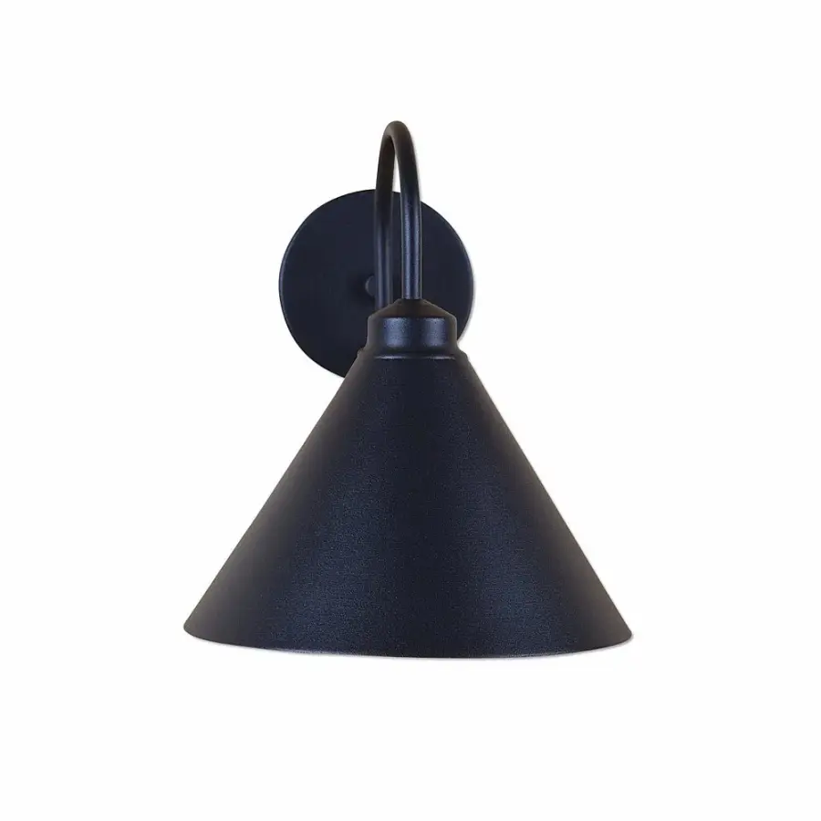 Canyon Rustic Plain One Light Wall Sconce in Black Iron