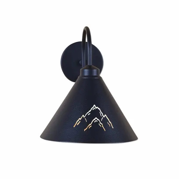 Canyon Mountain Cutout Wall Sconce in Black Iron