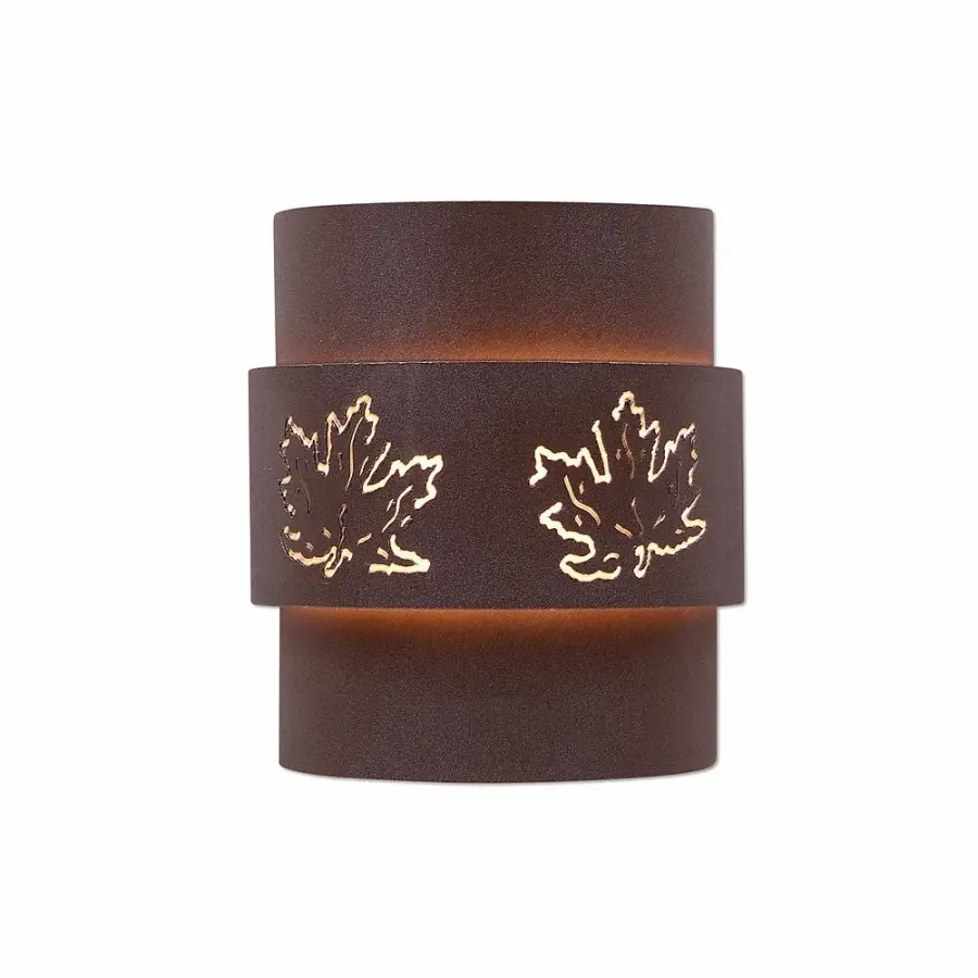 Northridge Maple Cutout Wall Sconce in Rustic Brown