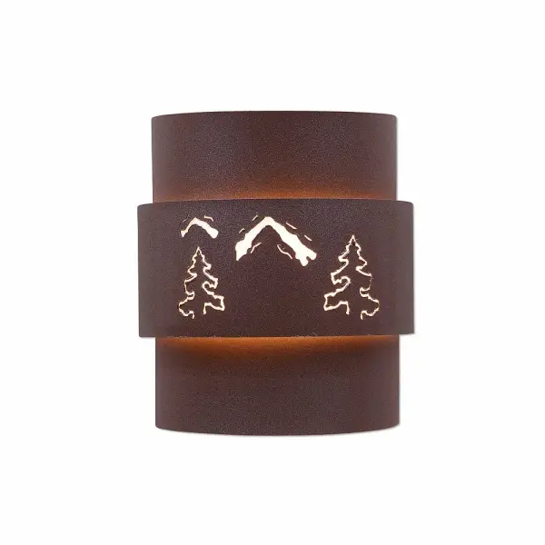 Northridge Mountain Pine Cutout Wall Sconce in Rustic Brown