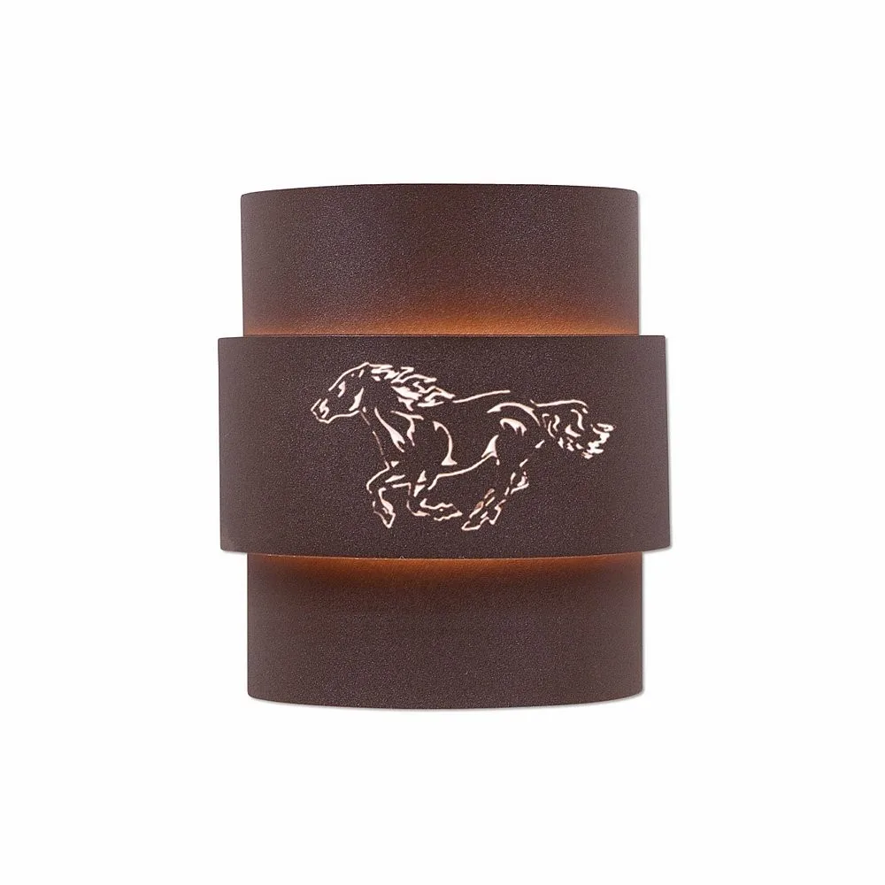 Northridge-Horse Cutout One Light Wall Sconce in Rustic Brown