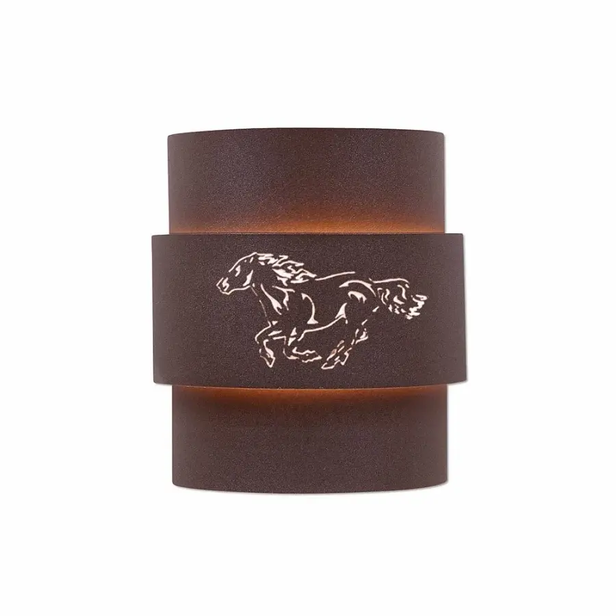 Northridge Horse Cutout Wall Sconce in Rustic Brown