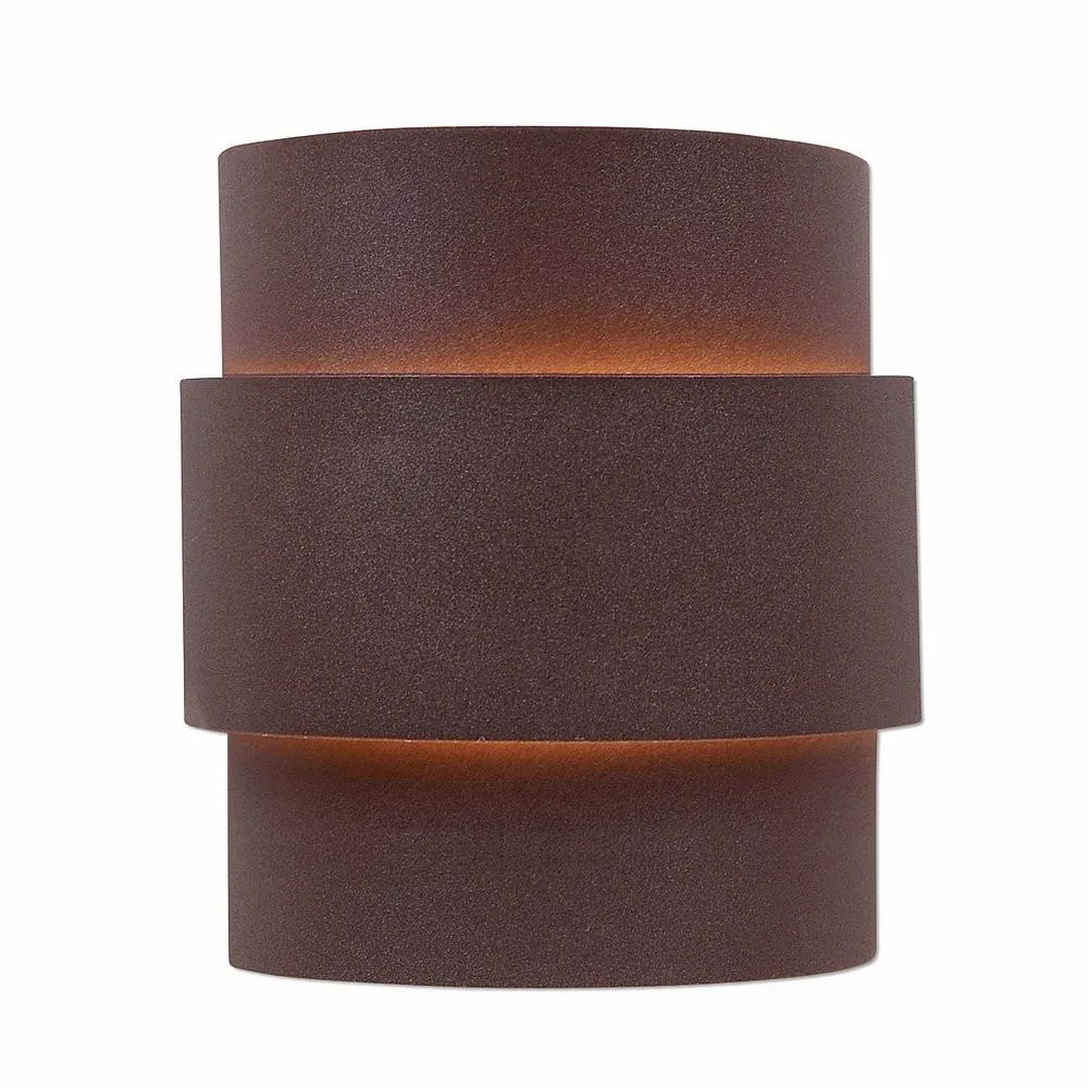 Northridge-Rustic Plain Two Light Wall Sconce in Rustic Brown