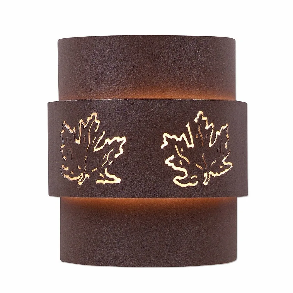 Northridge-Maple Cutout Two Light Wall Sconce in Rustic Brown