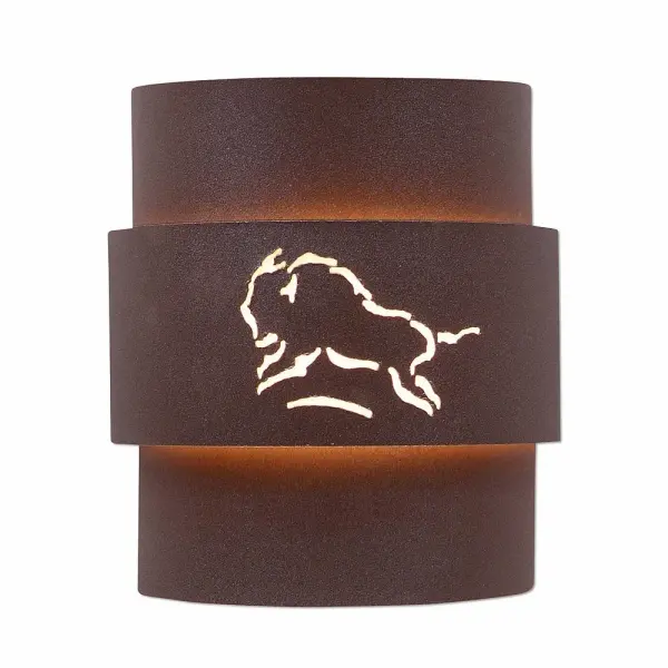 Northridge Bison Two Light Wall Sconce in Rustic Brown