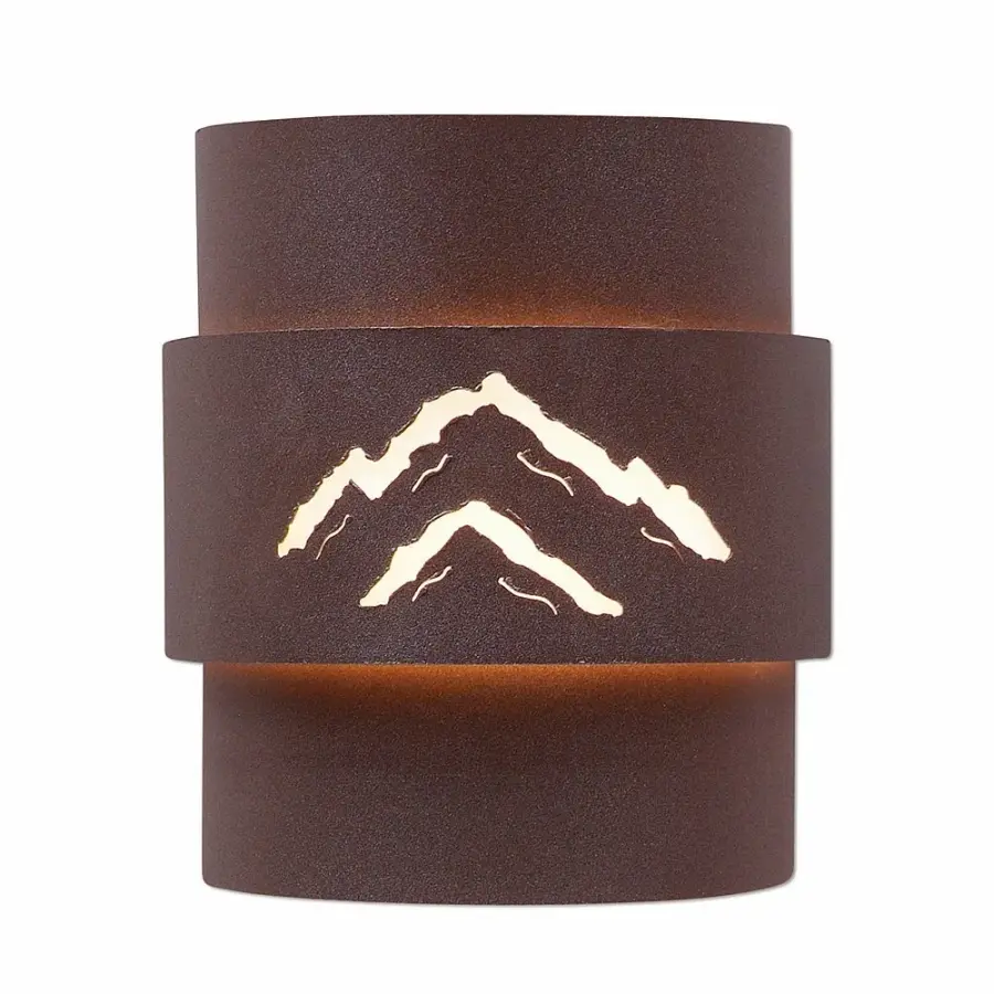 Northridge Mountain Cutout Two Light Wall Sconce in Rustic Brown