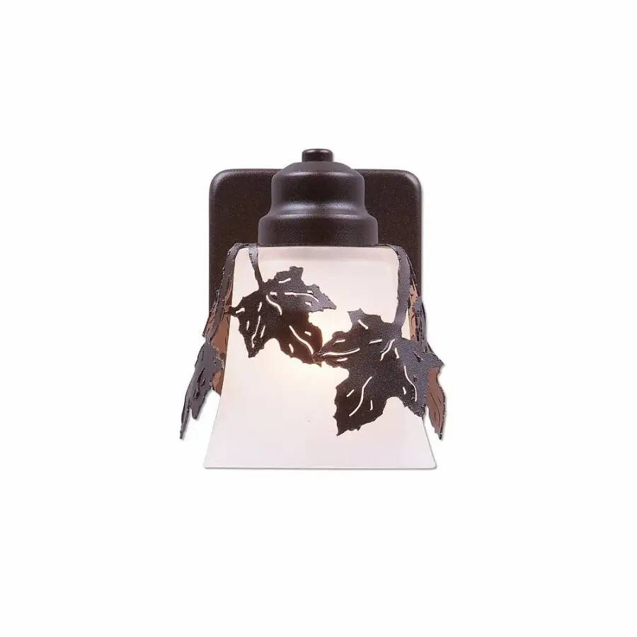Woodland Maple Leaf Dark Bronze Wall Sconce