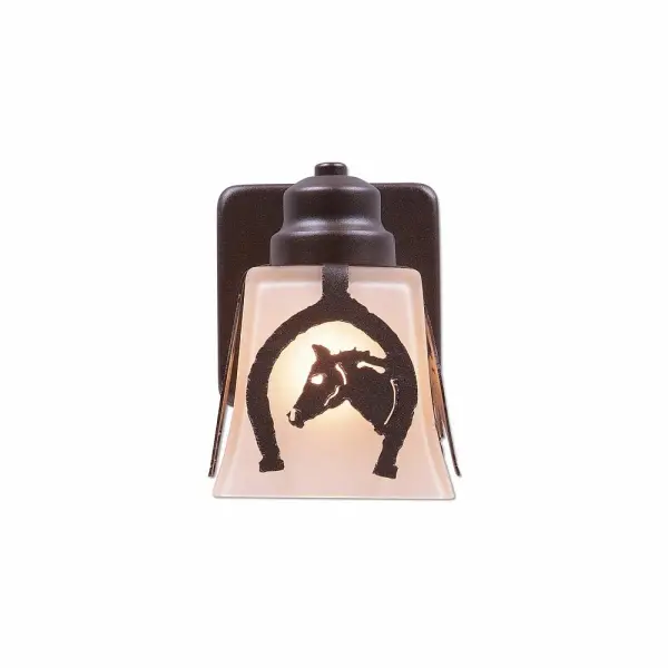 Woodland-Horse Horseshoe One Light Wall Sconce in Dark Bronze Metallic