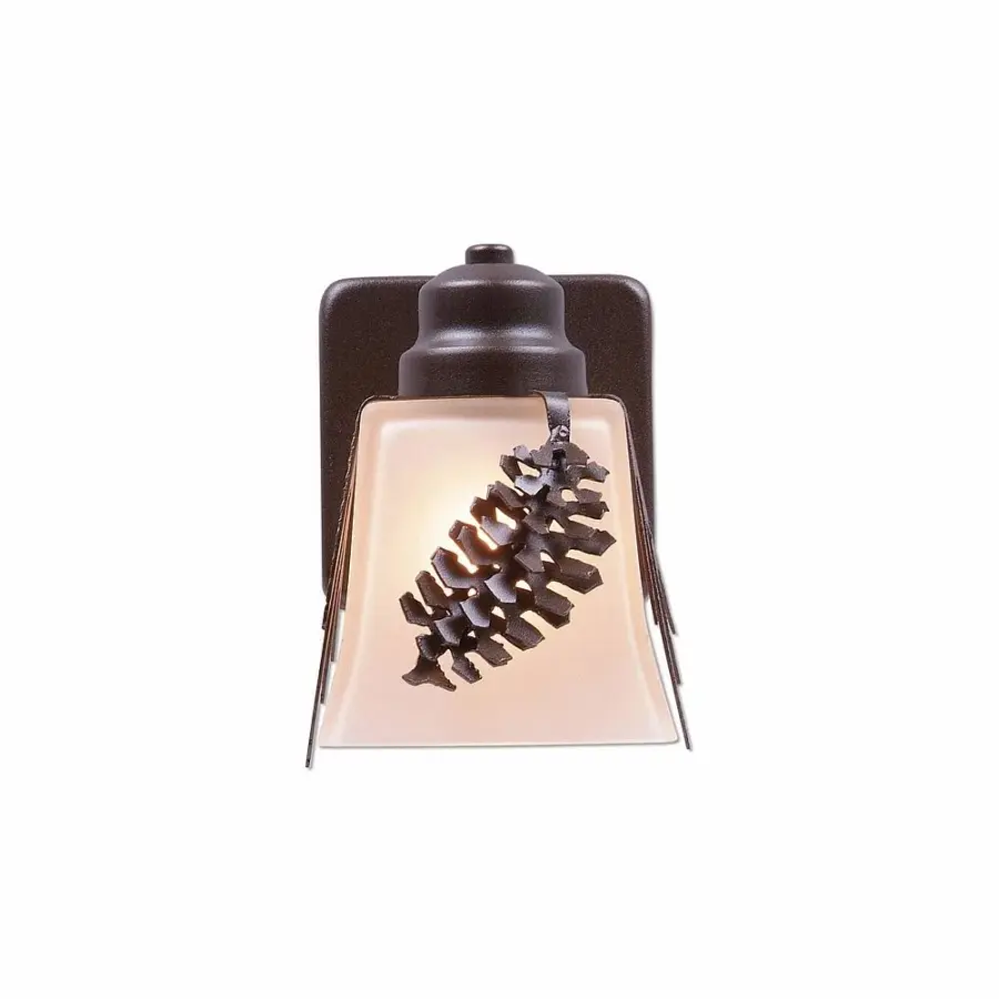 Woodland-Spruce Cone One Light Wall Sconce in Dark Bronze Metallic