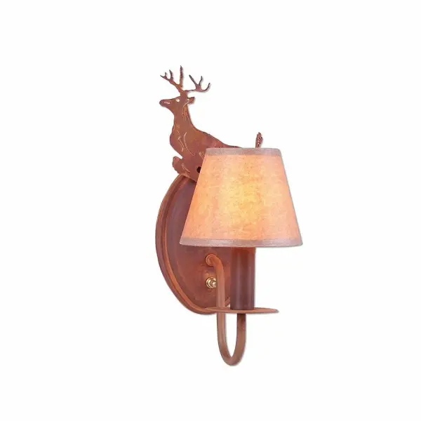 Diablo-Valley Deer One Light Wall Sconce in Rust Patina
