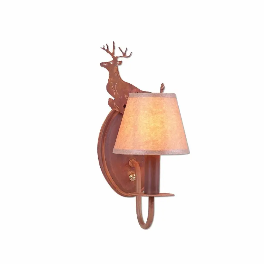 Diablo-Valley Deer One Light Wall Sconce in Rust Patina