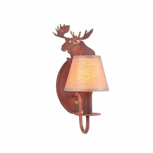 Diablo-Alaska Moose One Light Wall Sconce in Rust Patina