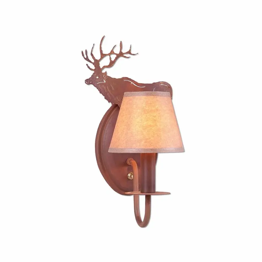 Diablo-Valley Elk One Light Wall Sconce in Rust Patina