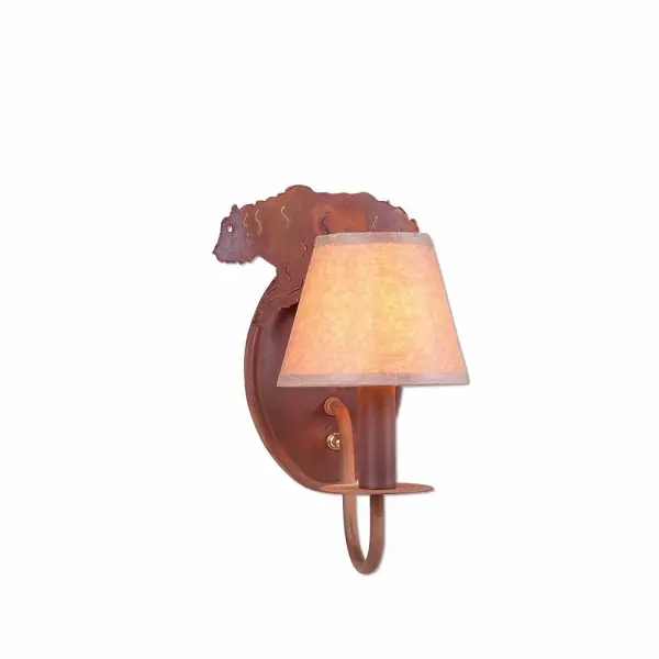 Diablo-Bear One Light Wall Sconce in Rust Patina