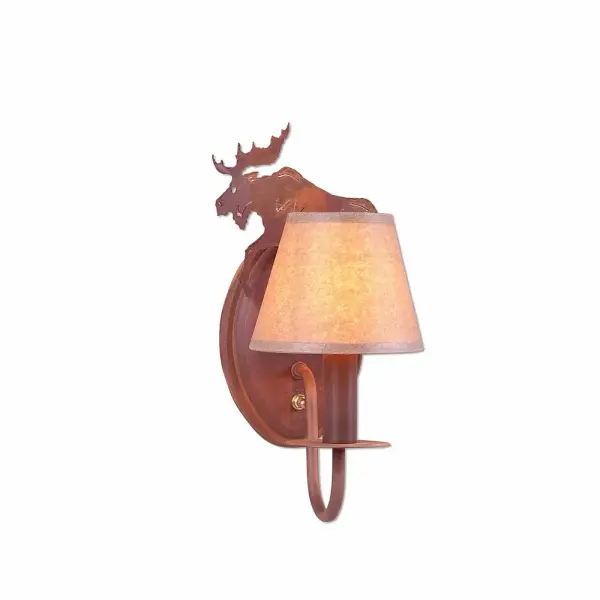 Diablo Mountain Moose One Light Wall Sconce in Rust Patina