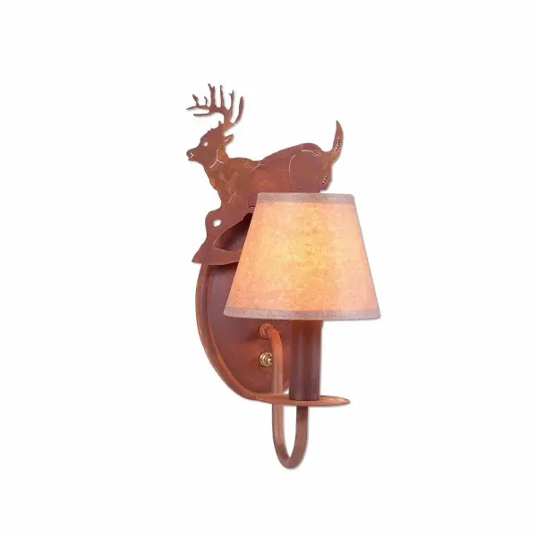 Diablo-Moun Deer One Light Wall Sconce in Rust Patina