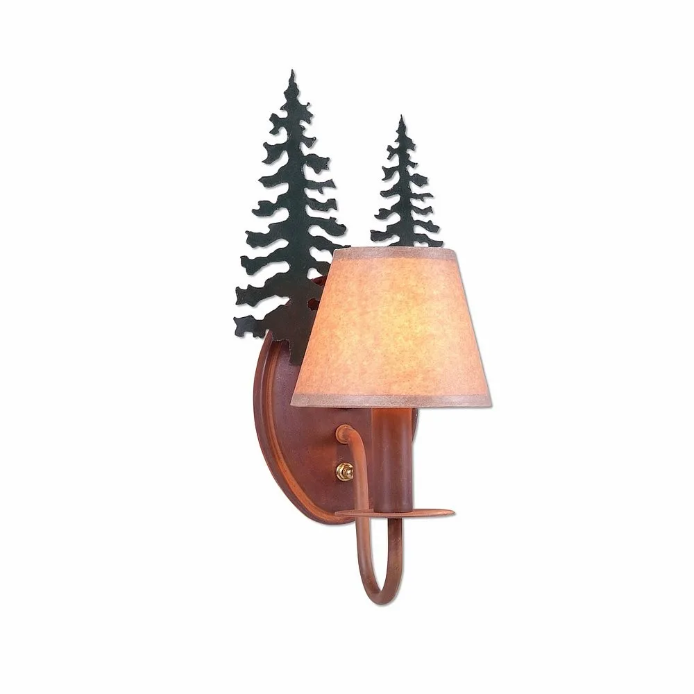 Diablo-Cedar Tree One Light Wall Sconce in Cedar Green/Rust Patina